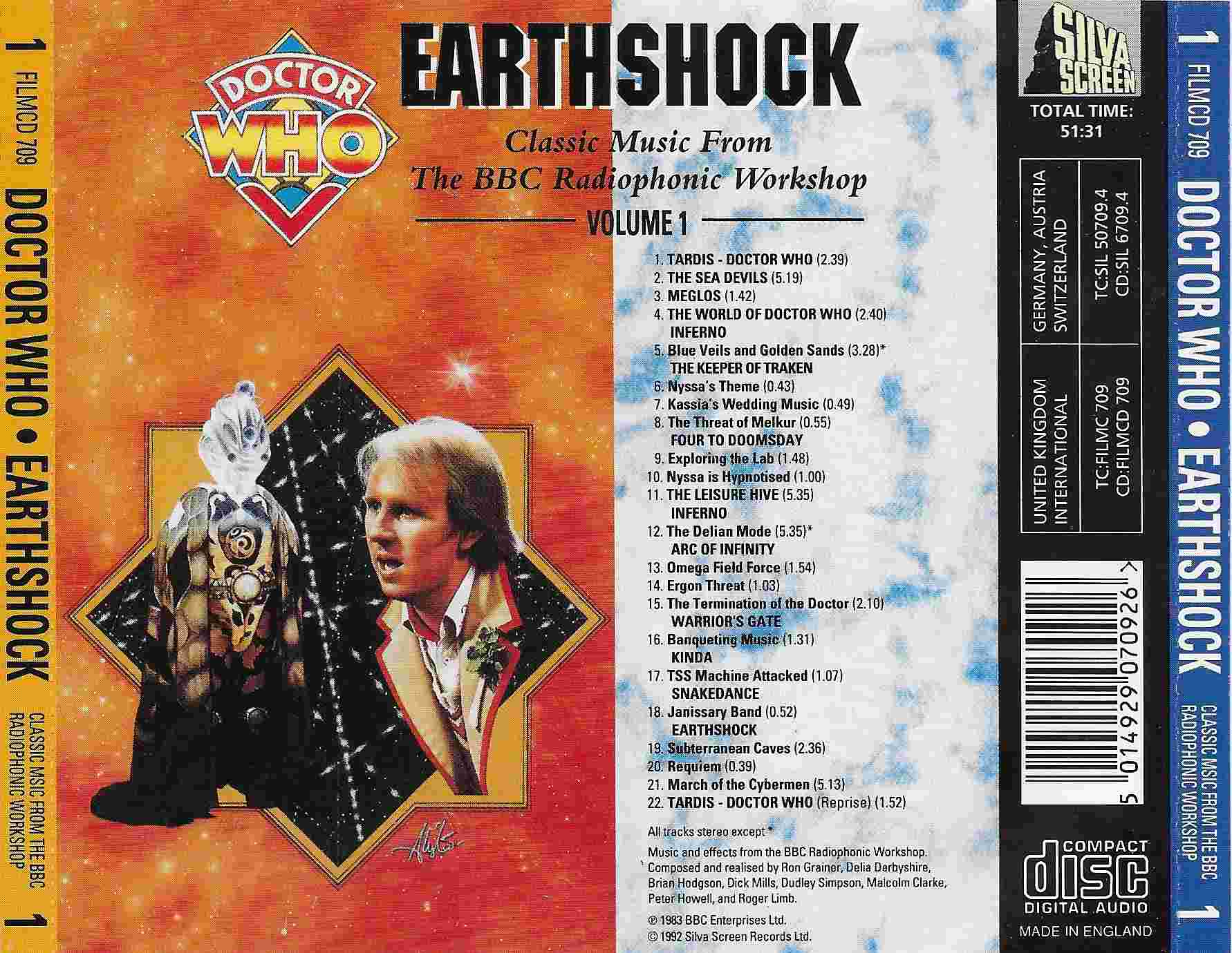 Picture of FILMCD 709 Earthshock - Doctor who the music - Volume 1 by artist Various from the BBC records and Tapes library